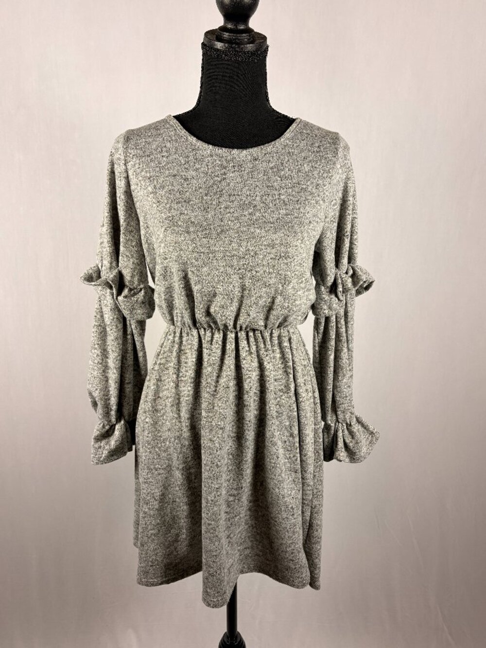 EVERLY | Heather Gray Long Sleeve Fit & Flare Dress | Women’s M | NWOT